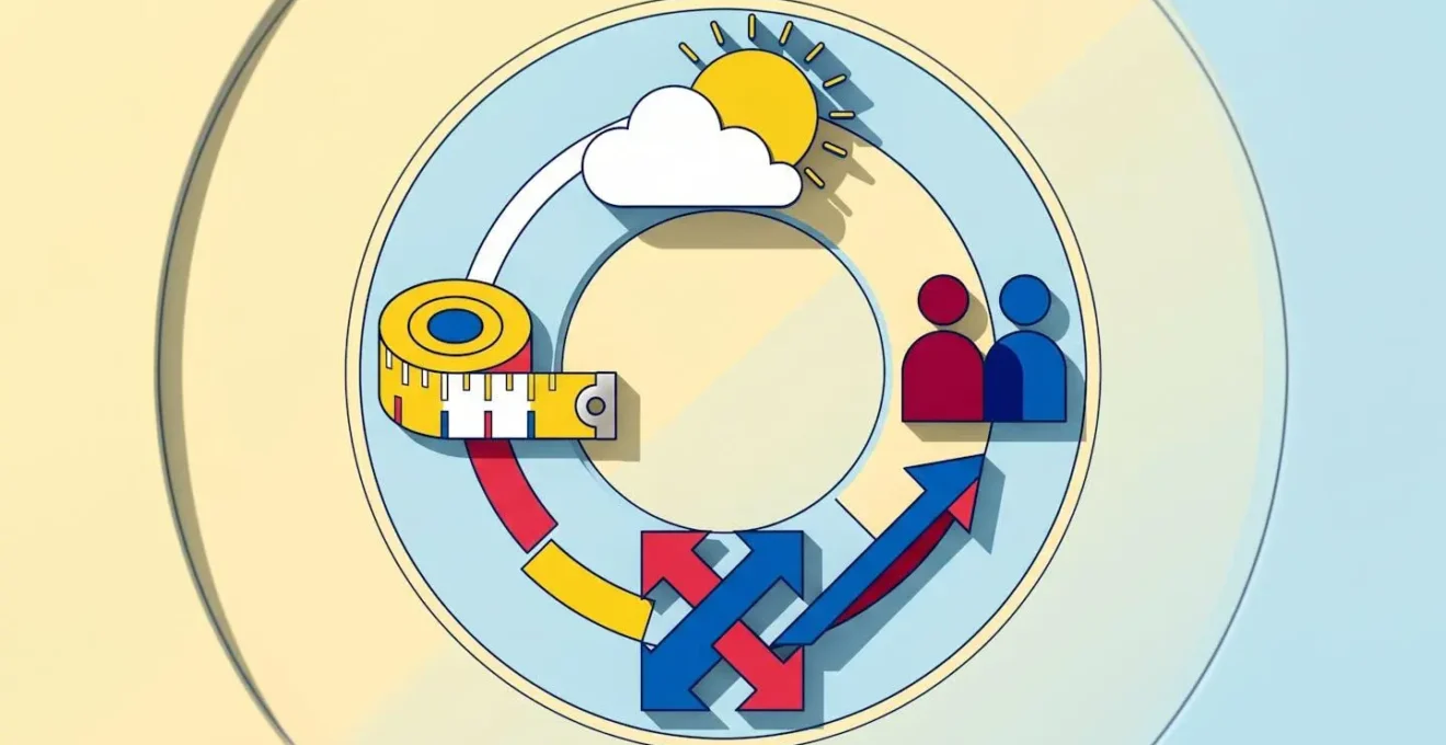 Icônes géométriques représentant les critères de choix : dimensions, capacité, extensibilité, résistance aux intempéries.